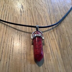 burnt orange stone necklace new